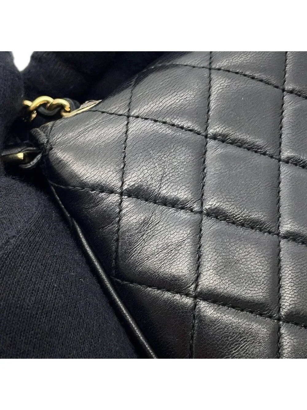 Chanel Chain Phone Case Quilted CC Logo Lambskin Bag Black